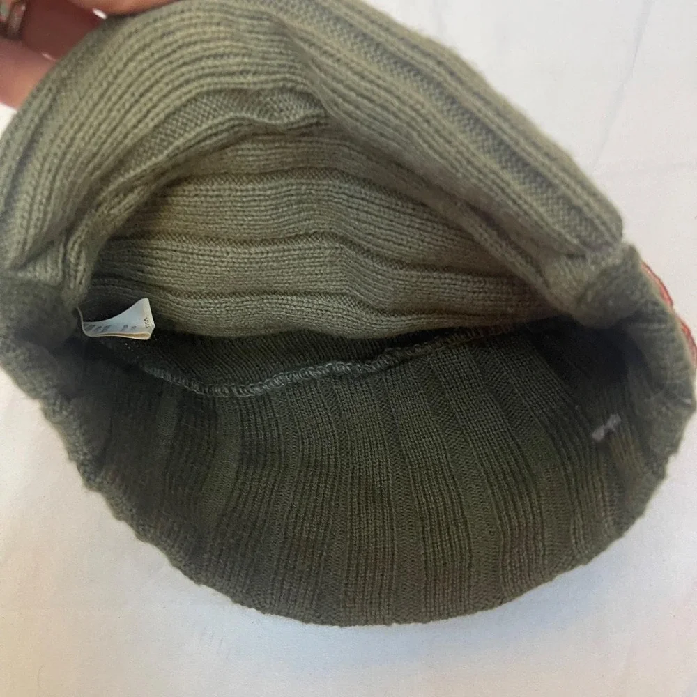 Renuar men's olive green wool knit beanie
